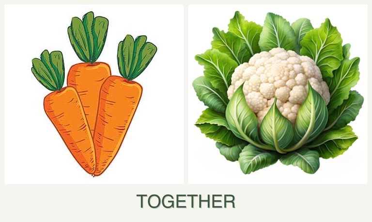 Can you plant carrots and cauliflower together?