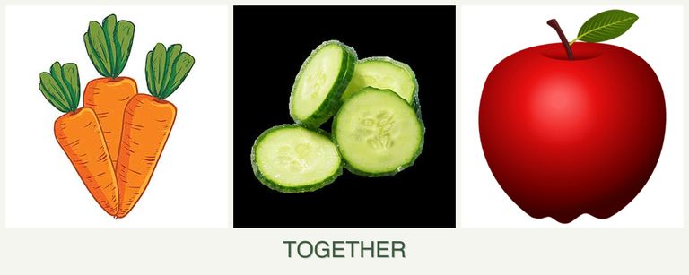 Can you plant carrots, cucumbers and apples together?