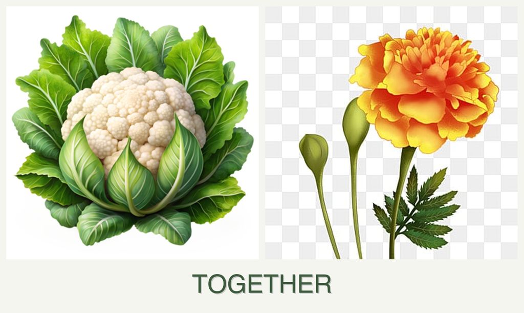 Can you plant cauliflower and marigolds together?