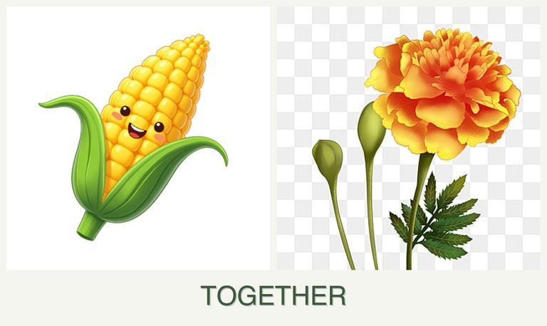 Can you plant corn and marigolds together?