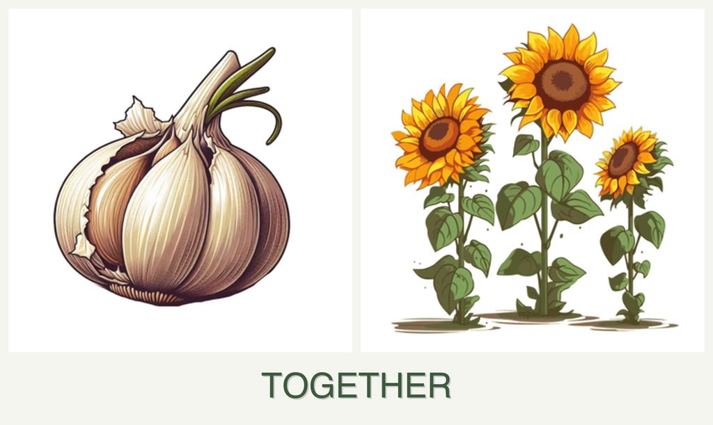 Can you plant garlic and sunflowers together?