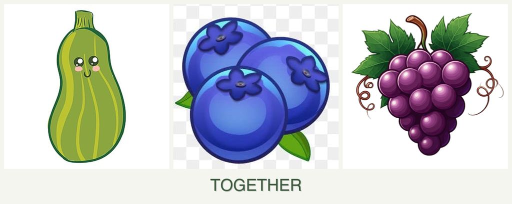 Can you plant zucchini, blueberries and grapes together?