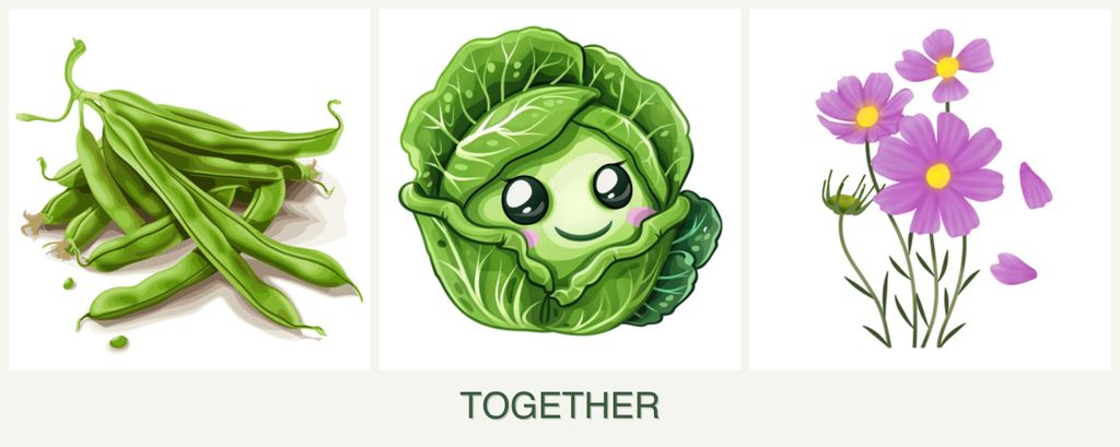 Can you plant beans, cabbage and cosmos together?