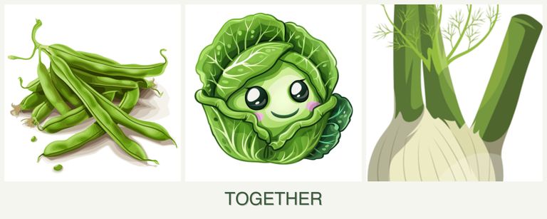 Can you plant beans, cabbage and fennel together?