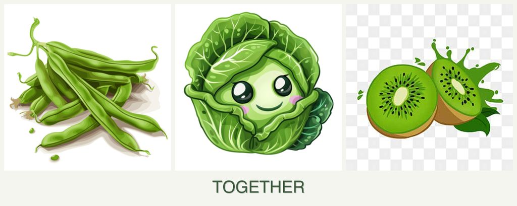 Can you plant beans, cabbage and kiwi together?