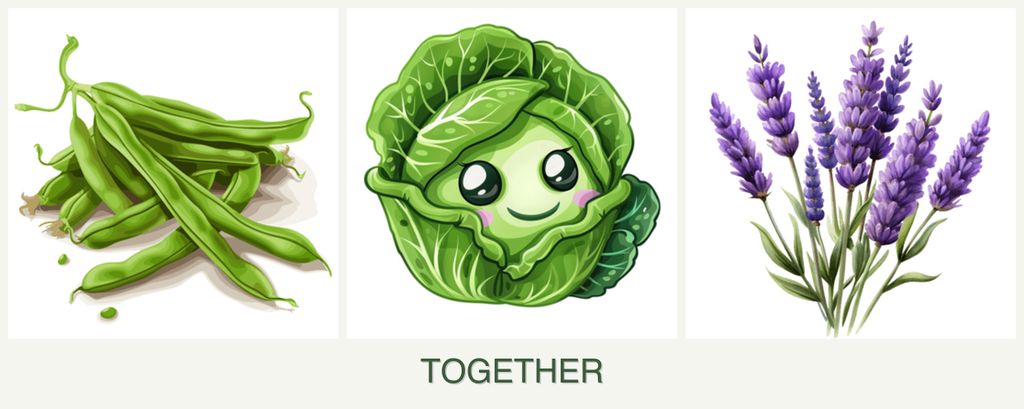 Can you plant beans, cabbage and lavender together?