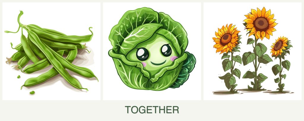 Can you plant beans, cabbage and sunflowers together?