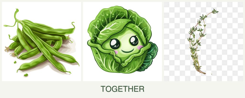 Can you plant beans, cabbage and thyme together?