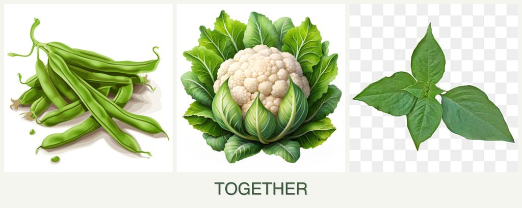Can you plant beans, cauliflower and basil together?