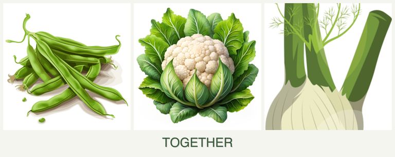 Can you plant beans, cauliflower and fennel together?