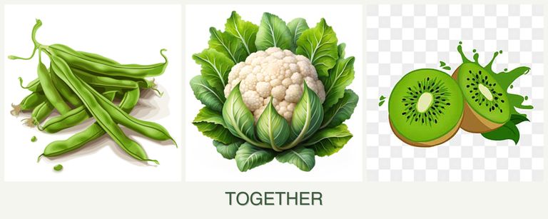 Can you plant beans, cauliflower and kiwi together?