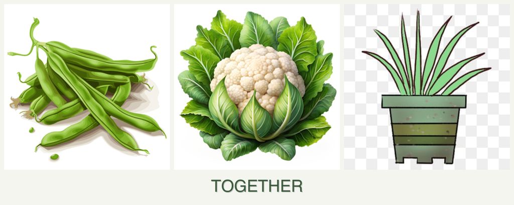 Can you plant beans, cauliflower and lemongrass together?