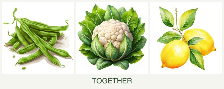 Can you plant beans, cauliflower and lemons together?
