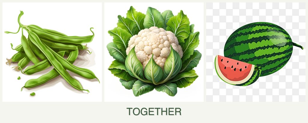 Can you plant beans, cauliflower and melons together?