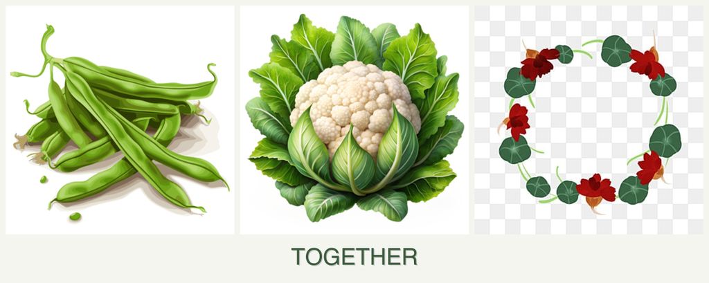 Can you plant beans, cauliflower and nasturtiums together?