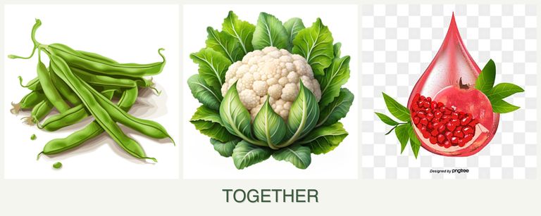 Can you plant beans, cauliflower and pomegranates together?