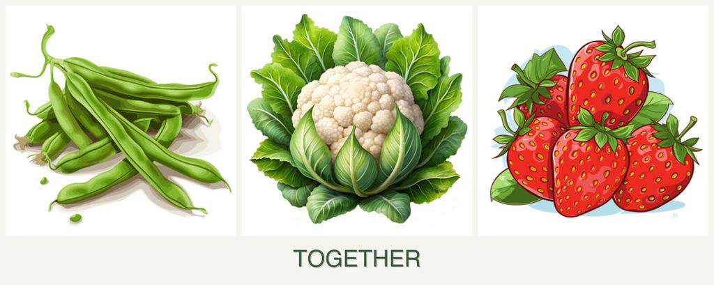 Can you plant beans, cauliflower and strawberries together?