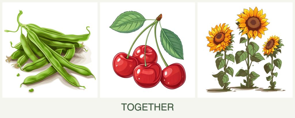 Can you plant beans, cherries and sunflowers together?