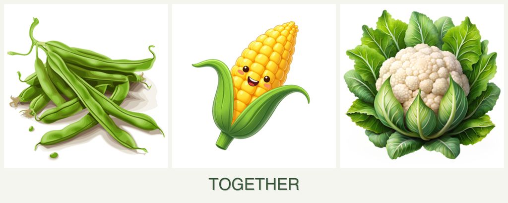 Can you plant beans, corn and cauliflower together?
