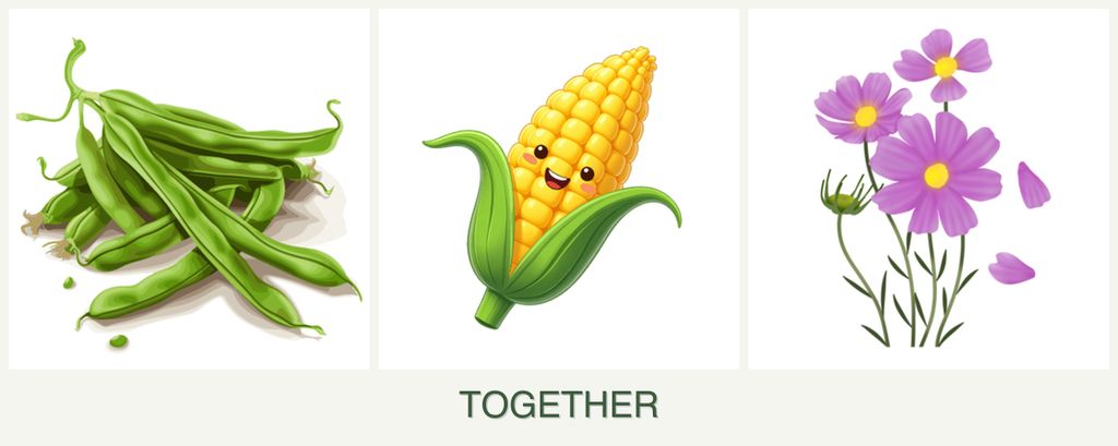 Can you plant beans, corn and cosmos together?