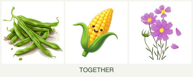 Can you plant beans, corn and cosmos together?