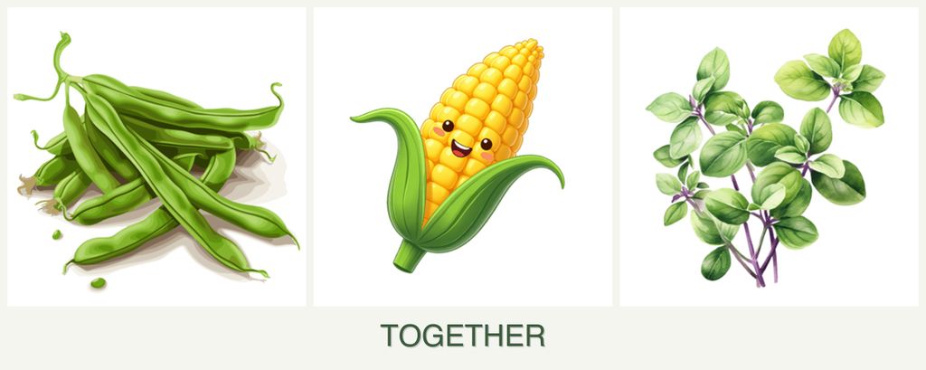 Can you plant beans, corn and oregano together?