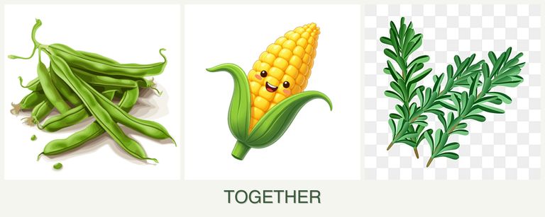 Can you plant beans, corn and rosemary together?