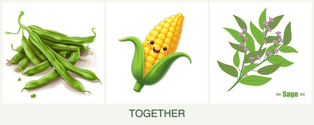Can you plant beans, corn and sage together?