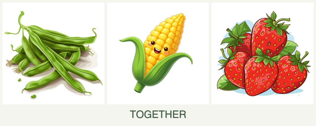 Can you plant beans, corn and strawberries together?
