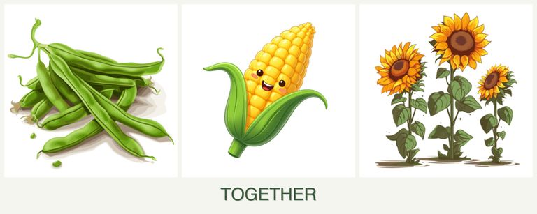 Can you plant beans, corn and sunflowers together?