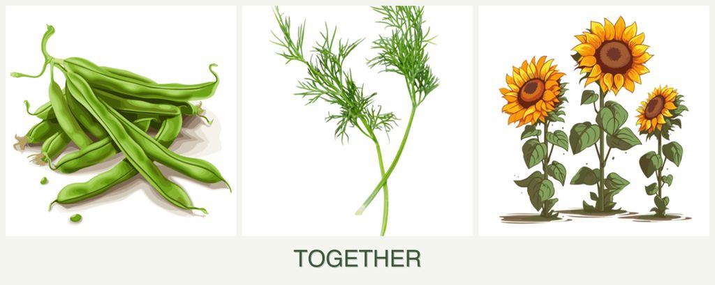 Can you plant beans, dill and sunflowers together?