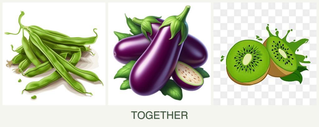 Can you plant beans, eggplant and kiwi together?