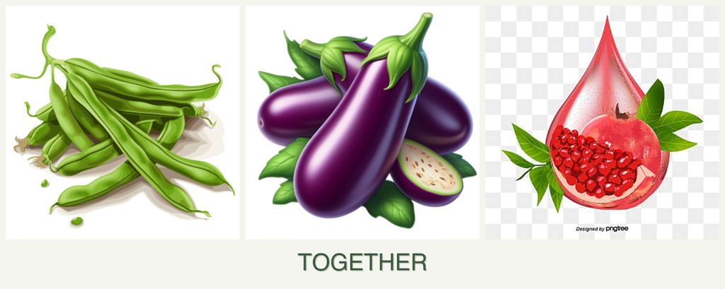 Can you plant beans, eggplant and pomegranates together?