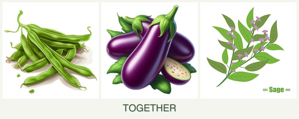 Can you plant beans, eggplant and sage together?