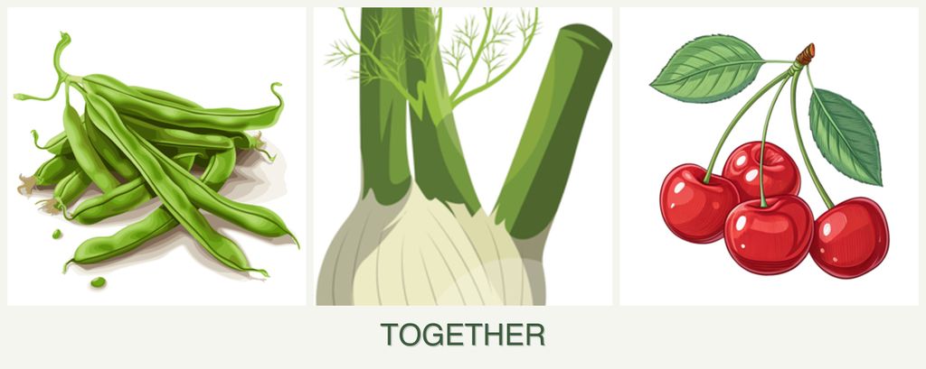 Can you plant beans, fennel and cherries together?