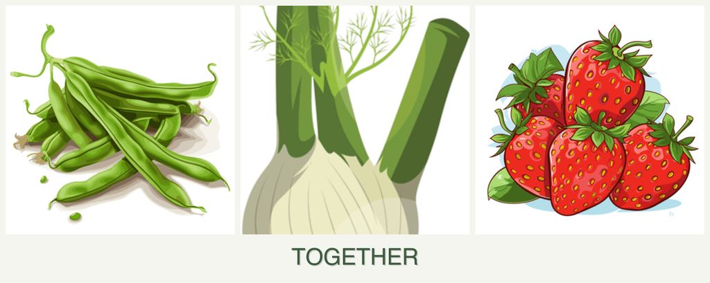 Can you plant beans, fennel and strawberries together?