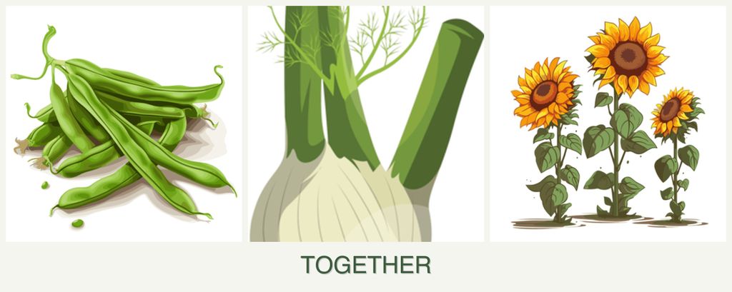 Can you plant beans, fennel and sunflowers together?