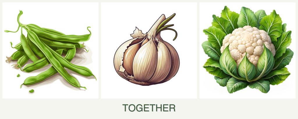Can you plant beans, garlic and cauliflower together?