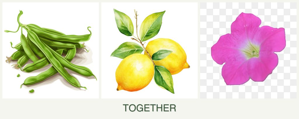 Can you plant beans, lemons and petunias together?