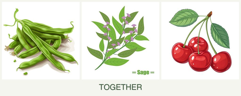 Can you plant beans, sage and cherries together?