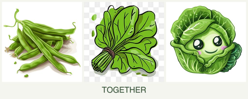 Can you plant beans, spinach and cabbage together?