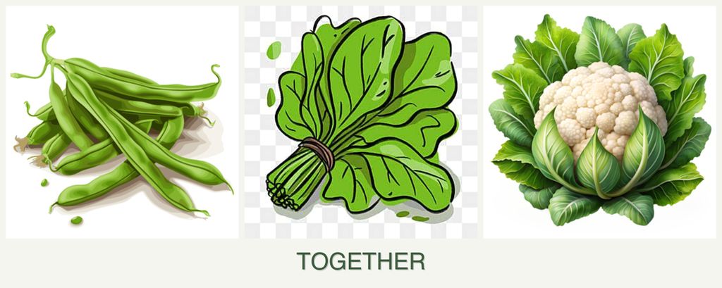 Can you plant beans, spinach and cauliflower together?