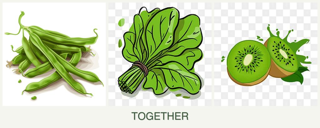 Can you plant beans, spinach and kiwi together?