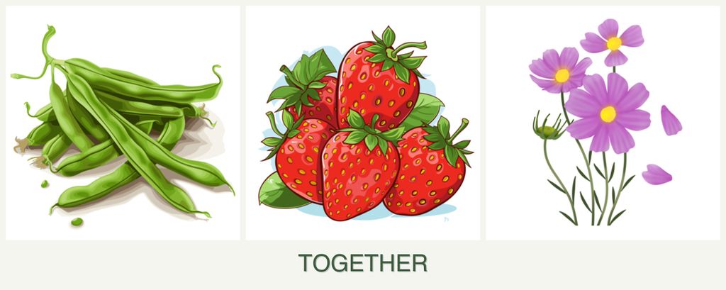 Can you plant beans, strawberries and cosmos together?