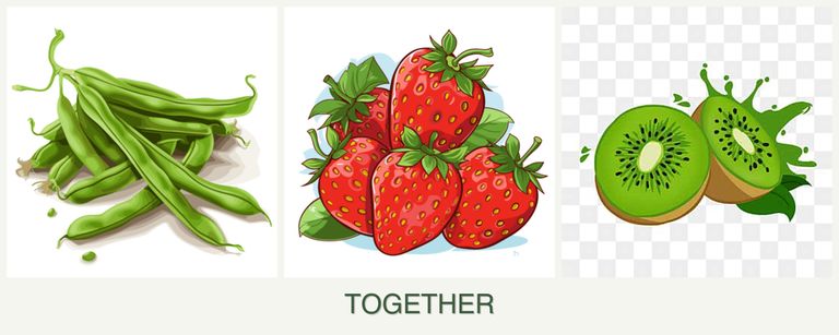 Can you plant beans, strawberries and kiwi together?