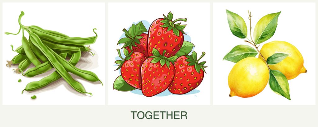 Can you plant beans, strawberries and lemons together?