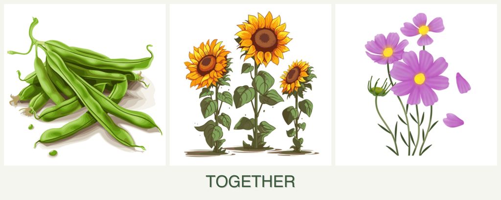 Can you plant beans, sunflowers and cosmos together?