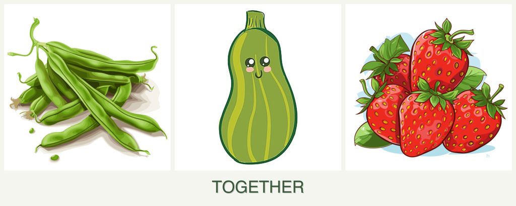 Can you plant beans, zucchini and strawberries together?