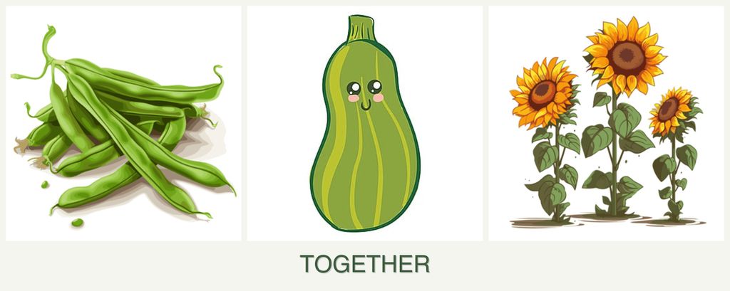 Can you plant beans, zucchini and sunflowers together?