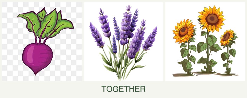 Can you plant beets, lavender and sunflowers together?